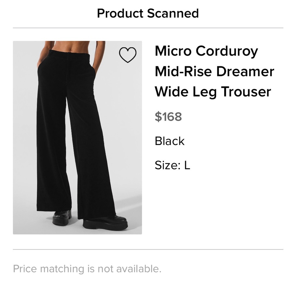 ALO Yoga Black Micro Corduroy Trousers - Picture 1 of 6